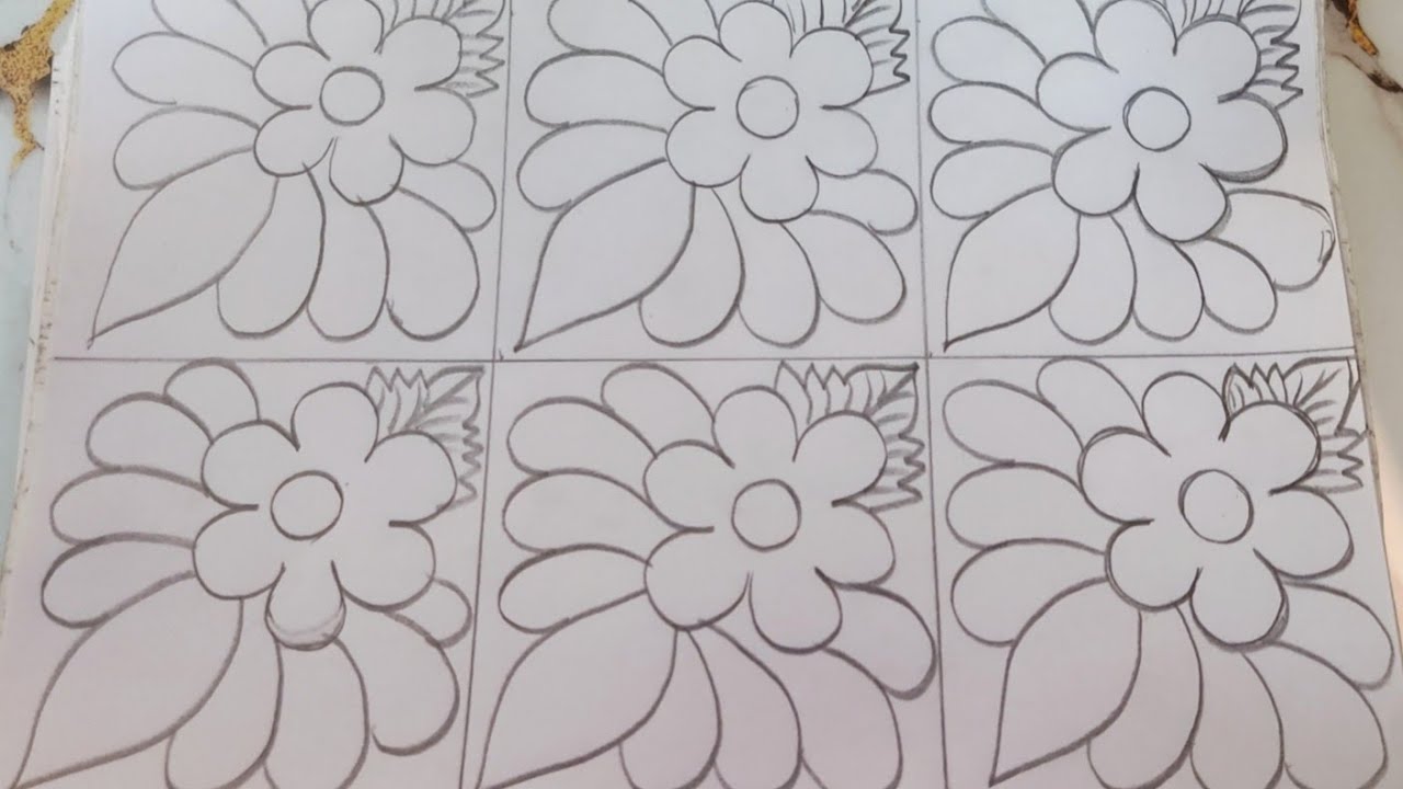 Hand embroidery beautiful nakshi kantha design drawing tutorial