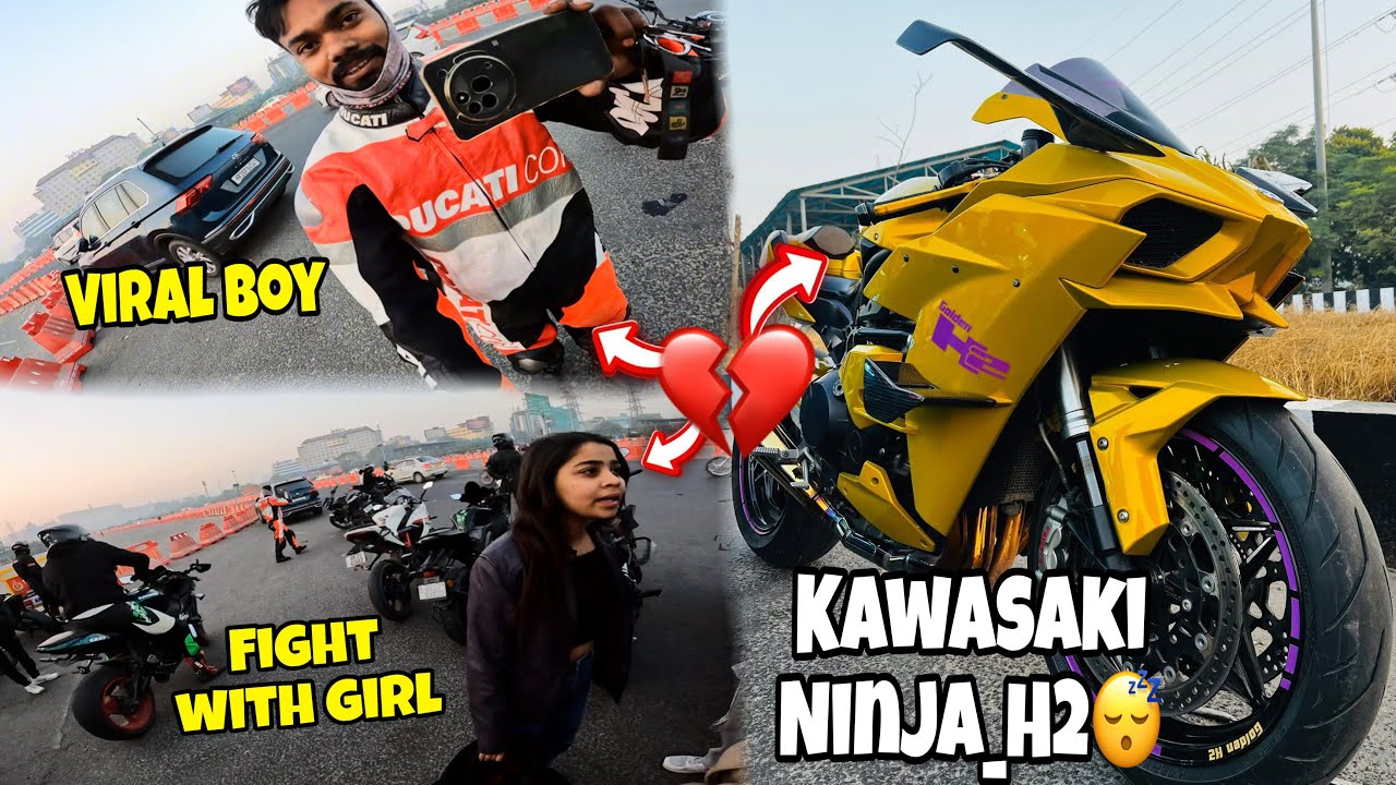 Viral Boy Aur Girl Ki Ladai🤔 Kawasaki ninja H2 😴