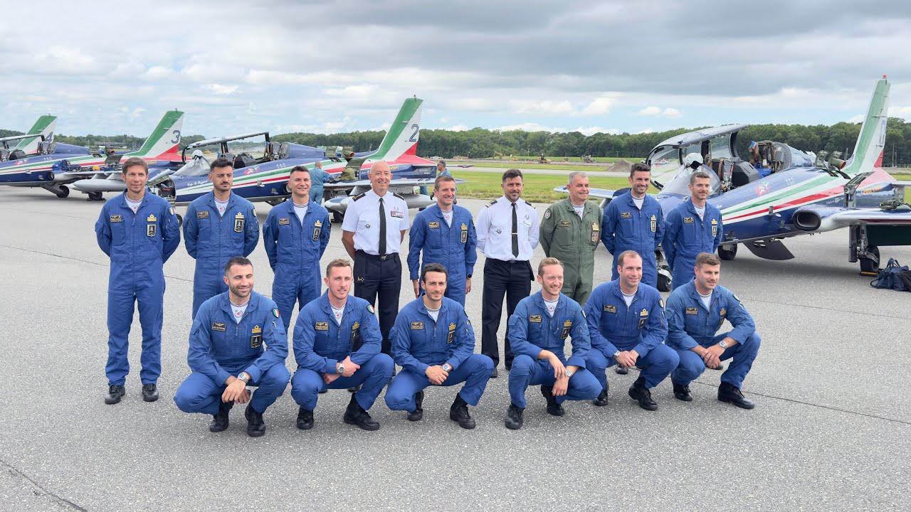 The Italian Air Force Frecce Tricolori arrives in Norfolk for NATO Joint Power Demonstration