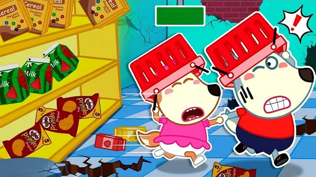 Wolfoo doit protéger Lucy !🫨Il y a eu un tremblement de terre au supermarché. | Wolfoo TV France