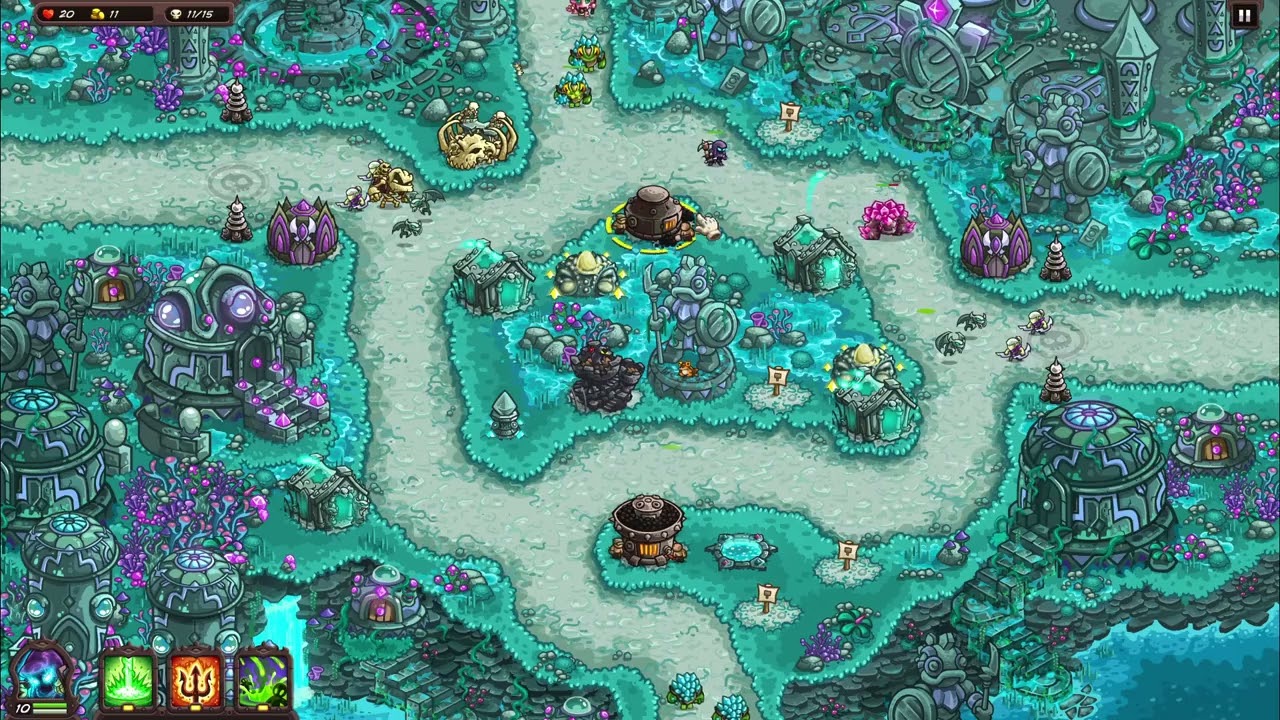 [Kingdom Rush Vengeance] 킹덤러쉬 벤전스 기본영웅, 타워로 아누리안 광장 불가능 난이도