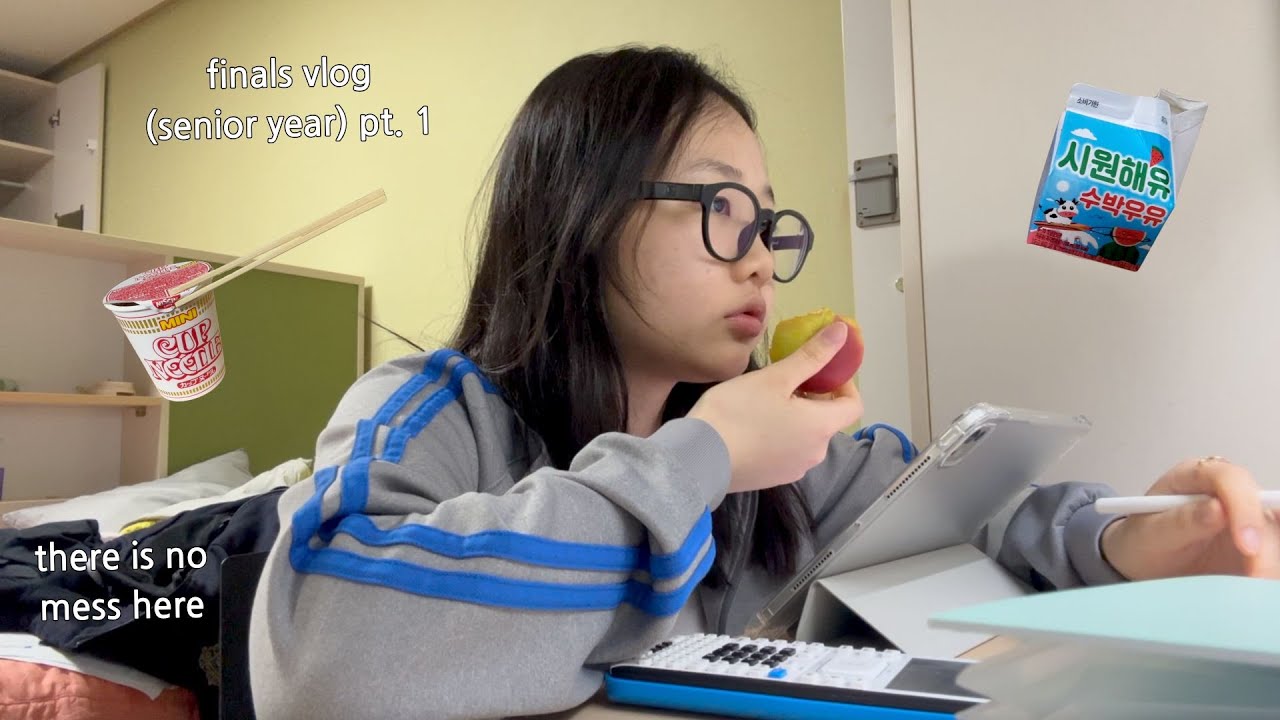 Finals vlog senior year pt.1 🍑 study, eat, sleep, repeat