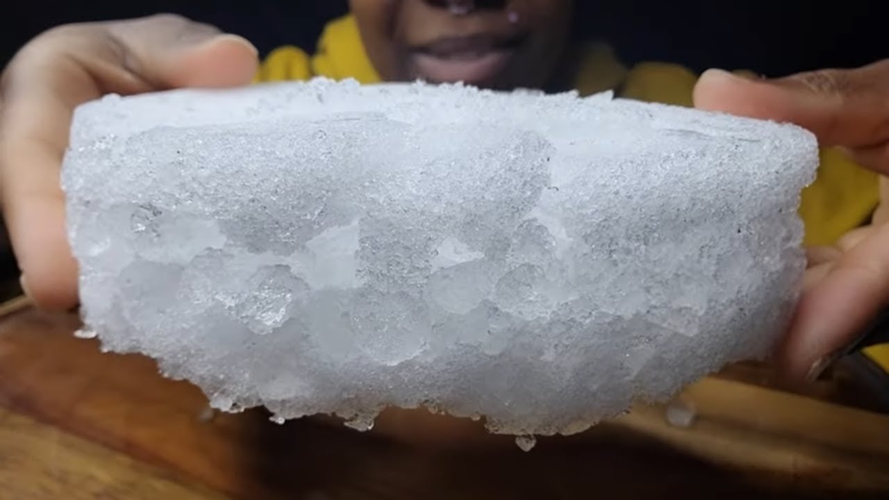 CRUNCHY SONIC ICE SANDWICH | #iceeating #asmr #asmrice