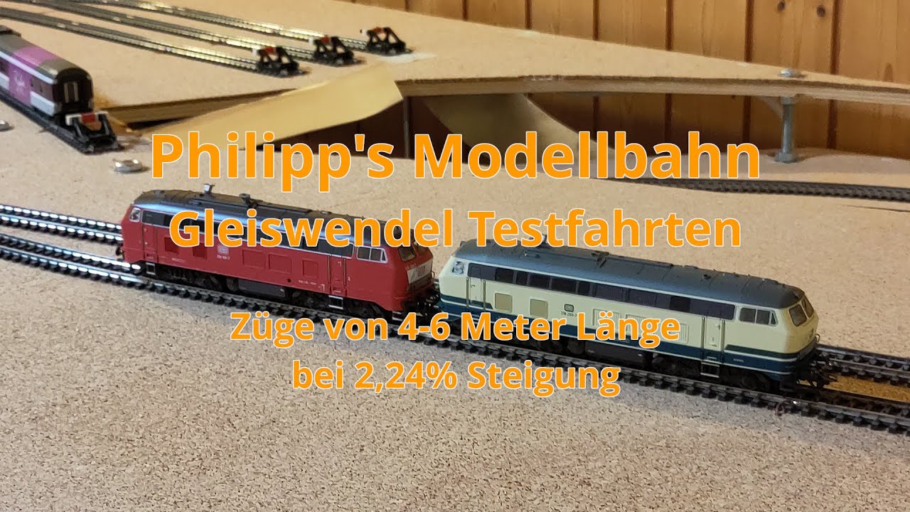 Gleiswendel Testfahrten - bis zu 6 Meter lange Züge bei 2.24% Steigung