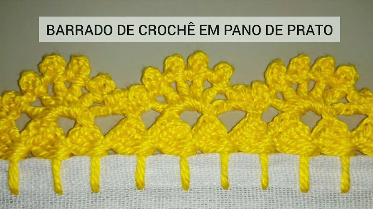 BARRADO/ BICO DE CROCHÊ PARA PANO DE PRATO CARREIRA ÚNICA  #33