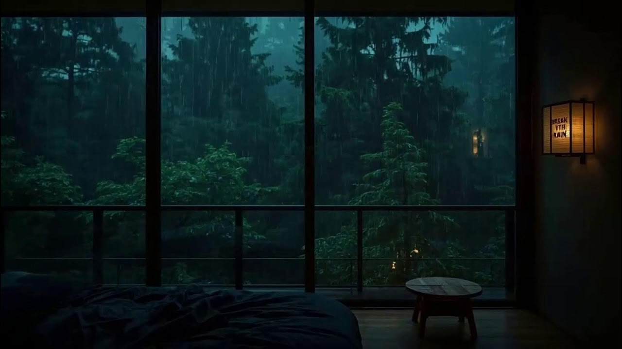 Rain Sounds Dark Bedroom 🌧️ No Ads for Calm Sleep Focus Meditation Night