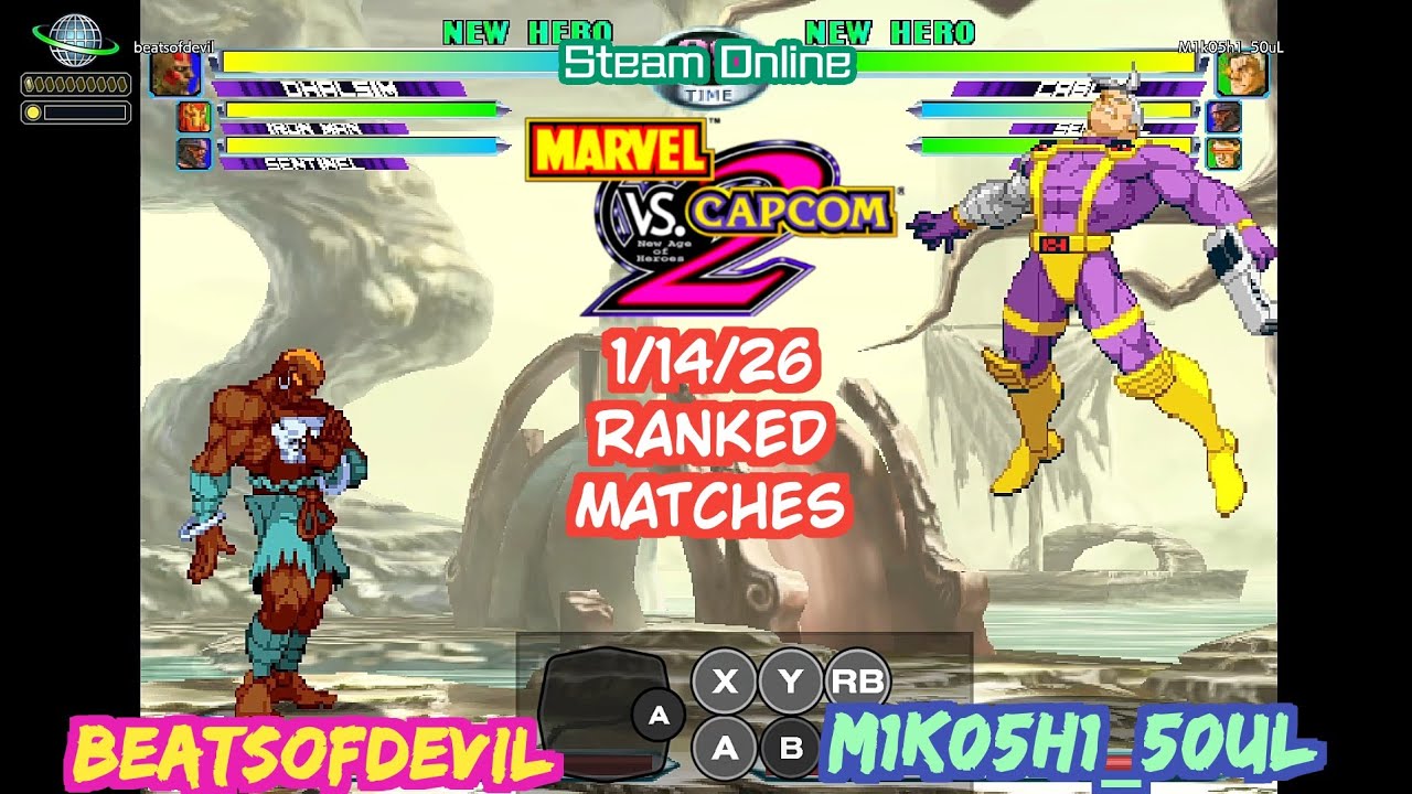 MvC2 Dhalsim BeatsofDevil vs M1k05h1_50uL Ranked Matches 1/14/26 Steam Netplay