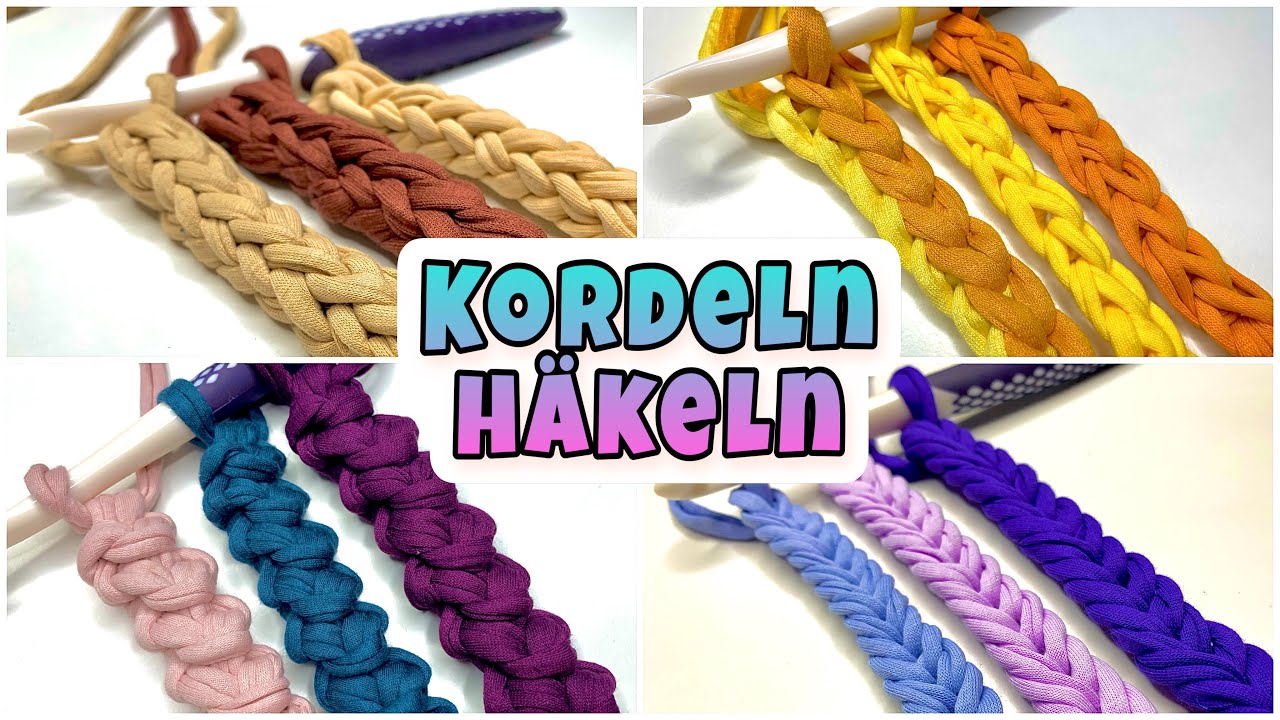 4 einfache Kordeln-Häkeln |für Taschen |Accessories und Deko