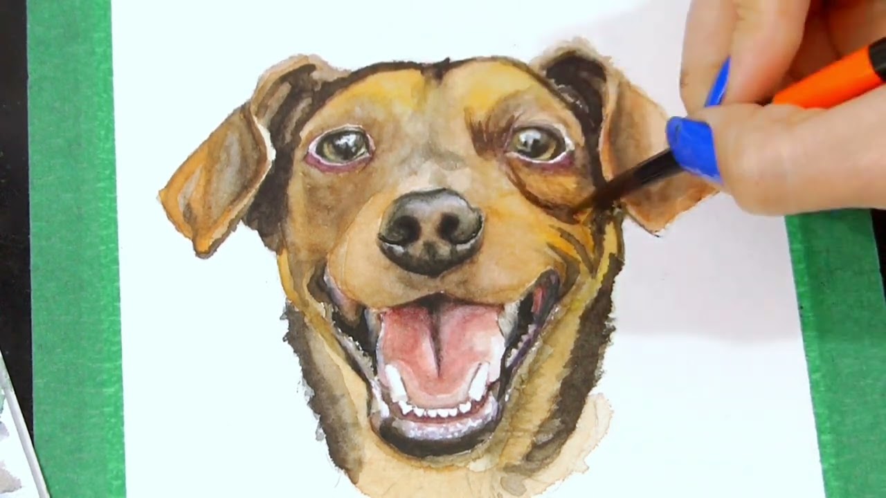 Como pintar pêlo de cachorro Parte II -  Aquarela Pet