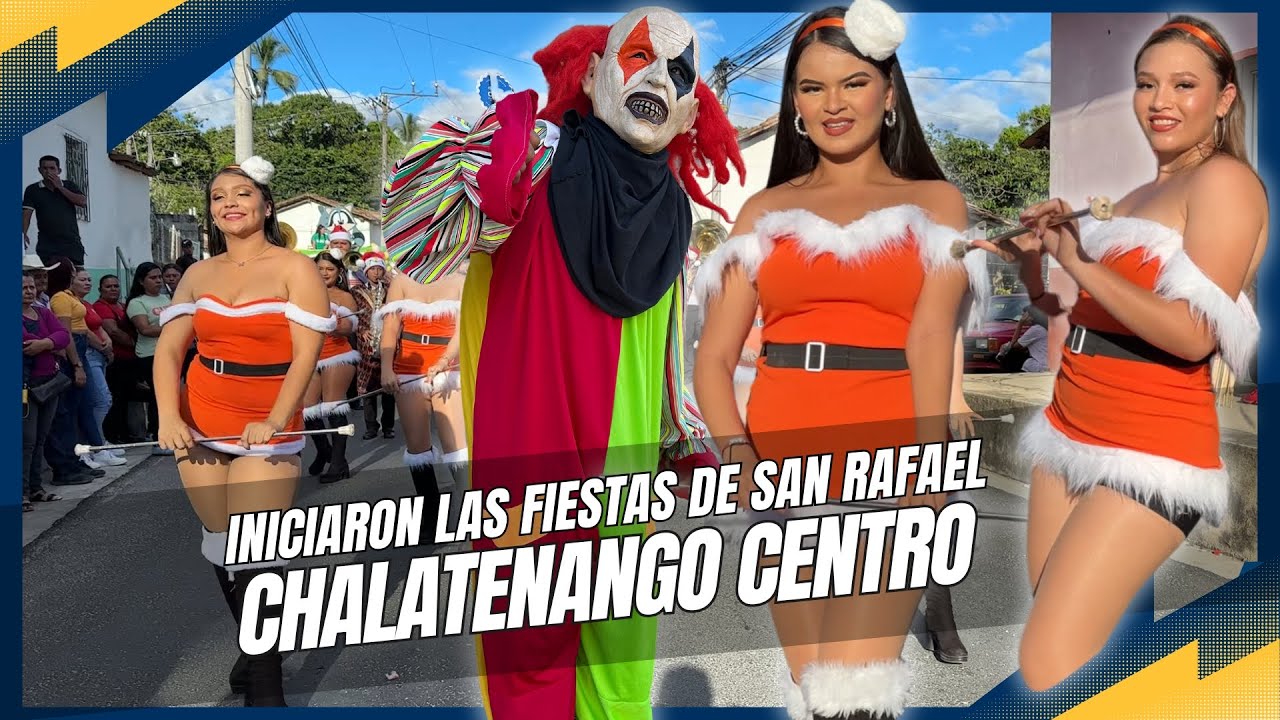 Desfile con la Fénix para iniciar las fiestas Co patronales de San Rafael en Chalatenango centro.