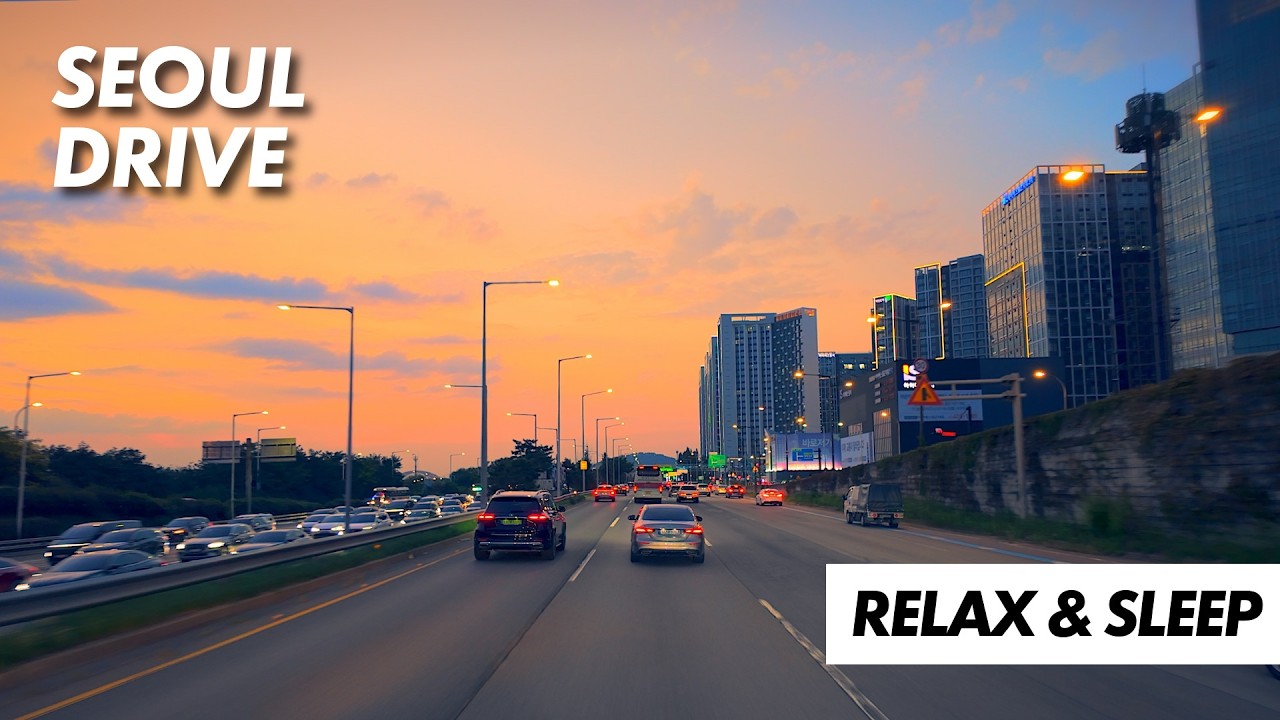 Seoul Night Drive for Sleep / Lo-fi Ambient Piano / 4K #seoul #goyang