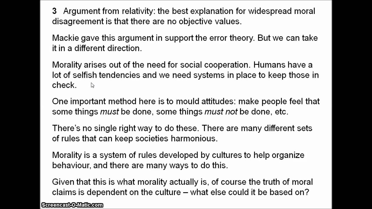 Metaethics 4 - Subjectivism 1