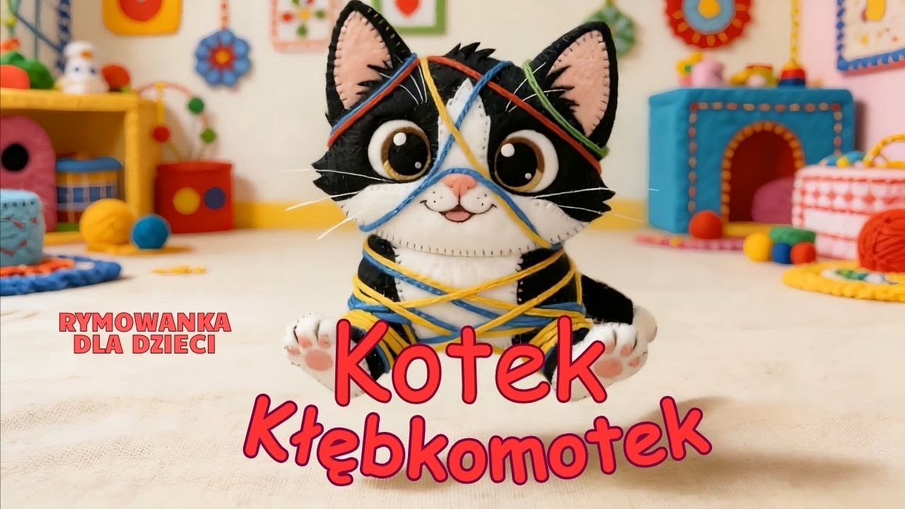 Kotek Kłębkomotek – Piosenka dla dzieci | Filcowa Rymowanka – Dziecianki