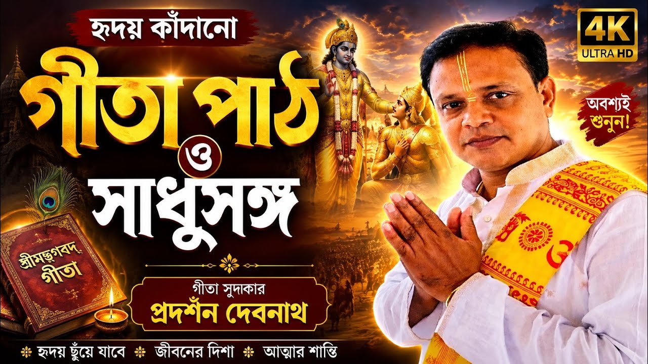 হৃদয় কাঁদানো গীতা পাঠ সাধুসঙ্গ | Srimad Bhagavad Gita Path Bangla | Gita Sudhakar Pradarson Debnath