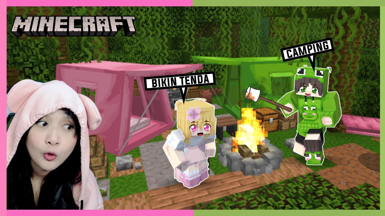 Pertama Kali Aku dan Popo Pergi Camping di Hutan (Minecraft)