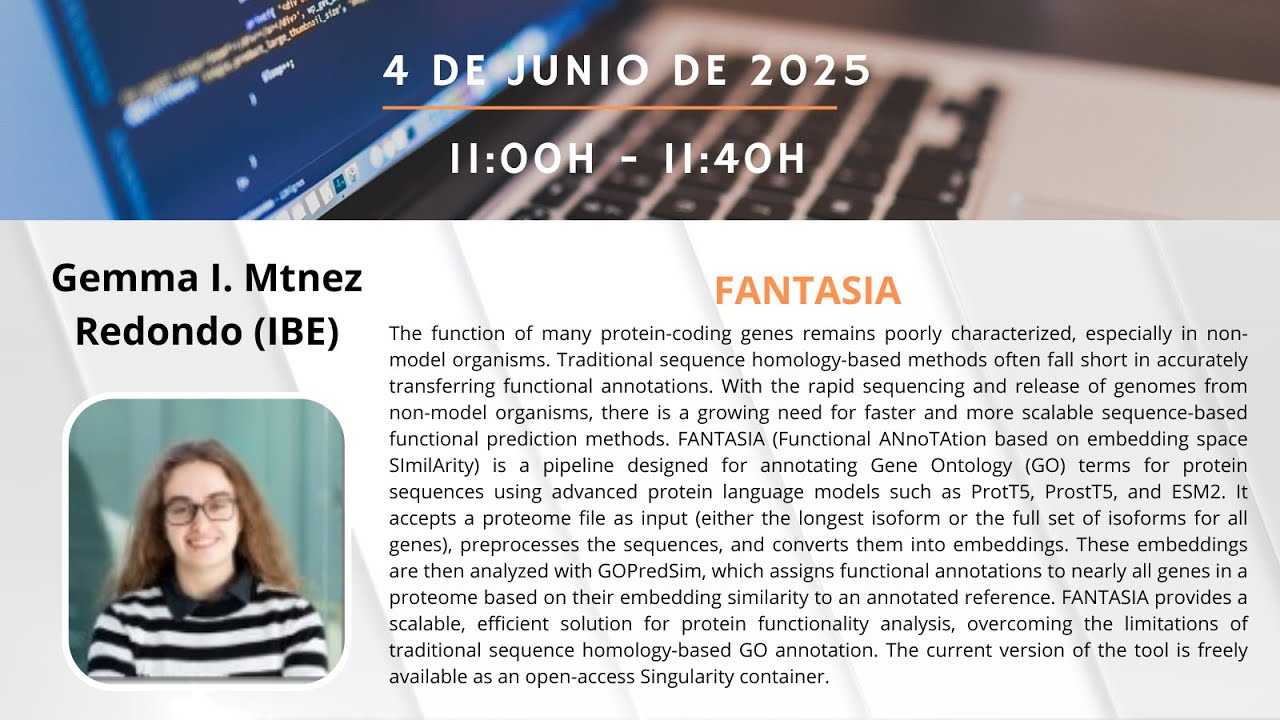 Gemma I Mtnez (IBE, CSIC) present the tool FANTASIA