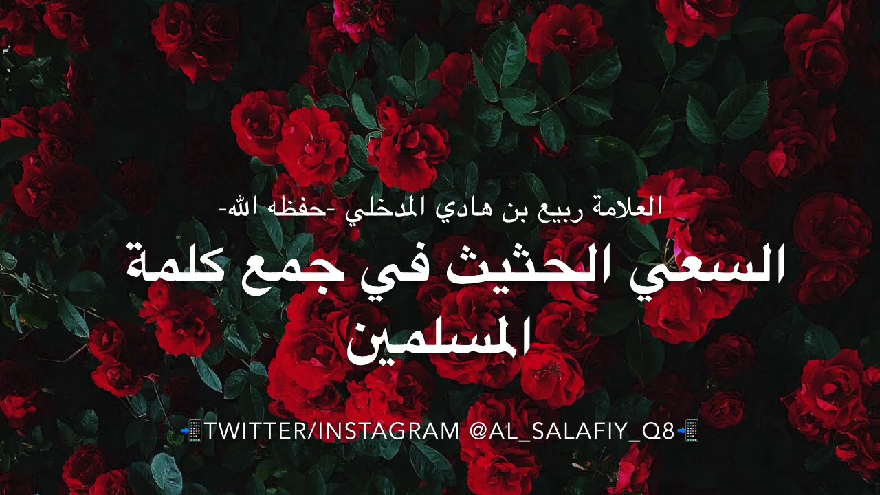 السعي الحثيث في جمع كلمة المسلمين | الشيخ العلامة ربيع بن هادي المدخلي -حفظه الله-