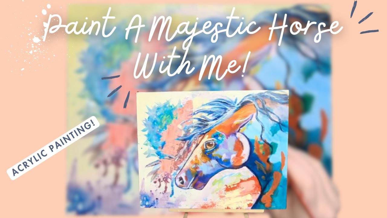 Abstract Horse Painting | Paint With Me In Acrylics