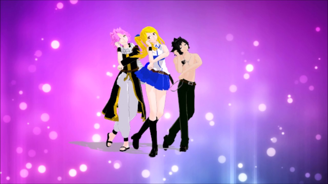 MMD - Natsu, Gray and Lucy - Feel the sound. {Fairy Tail}