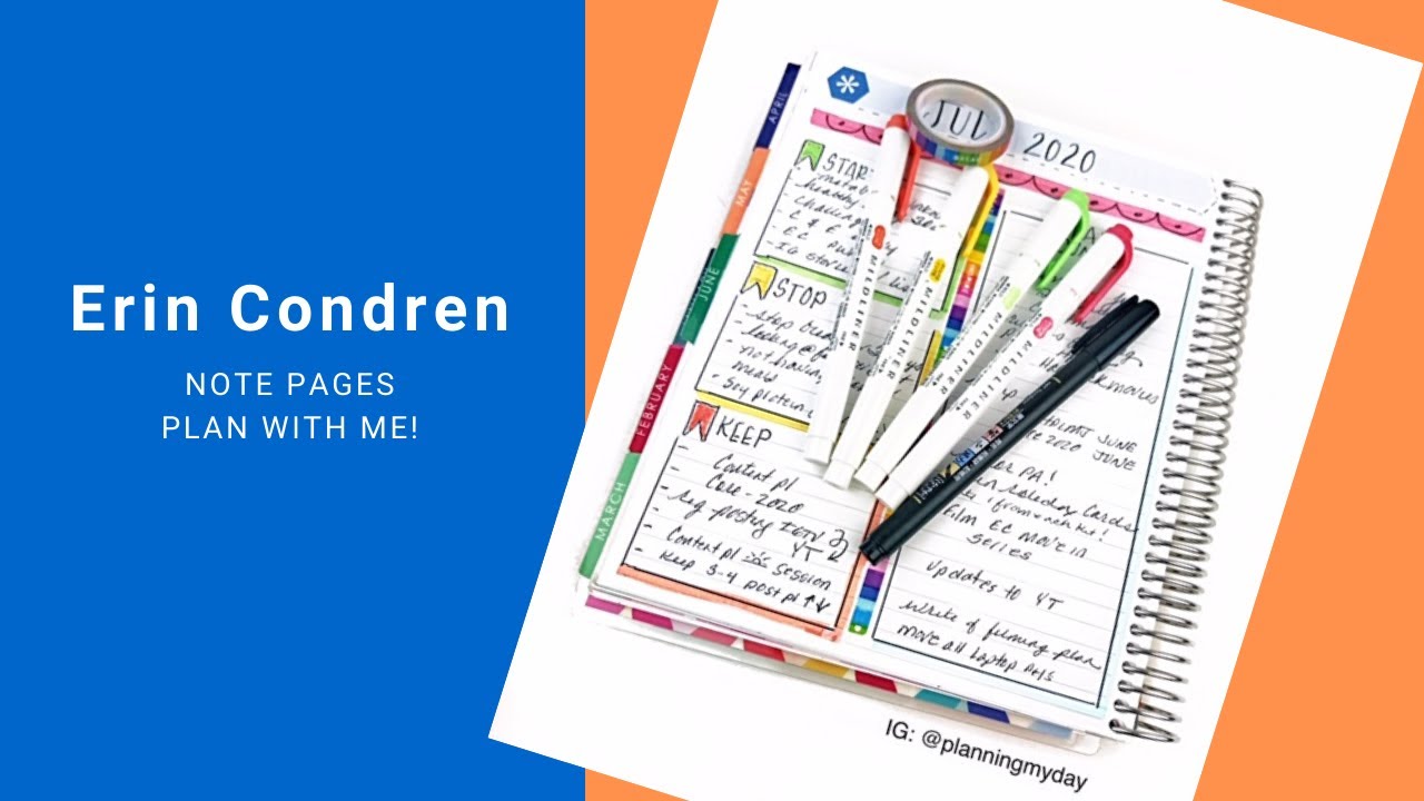 Erin Condren Note Page Plan With Me!