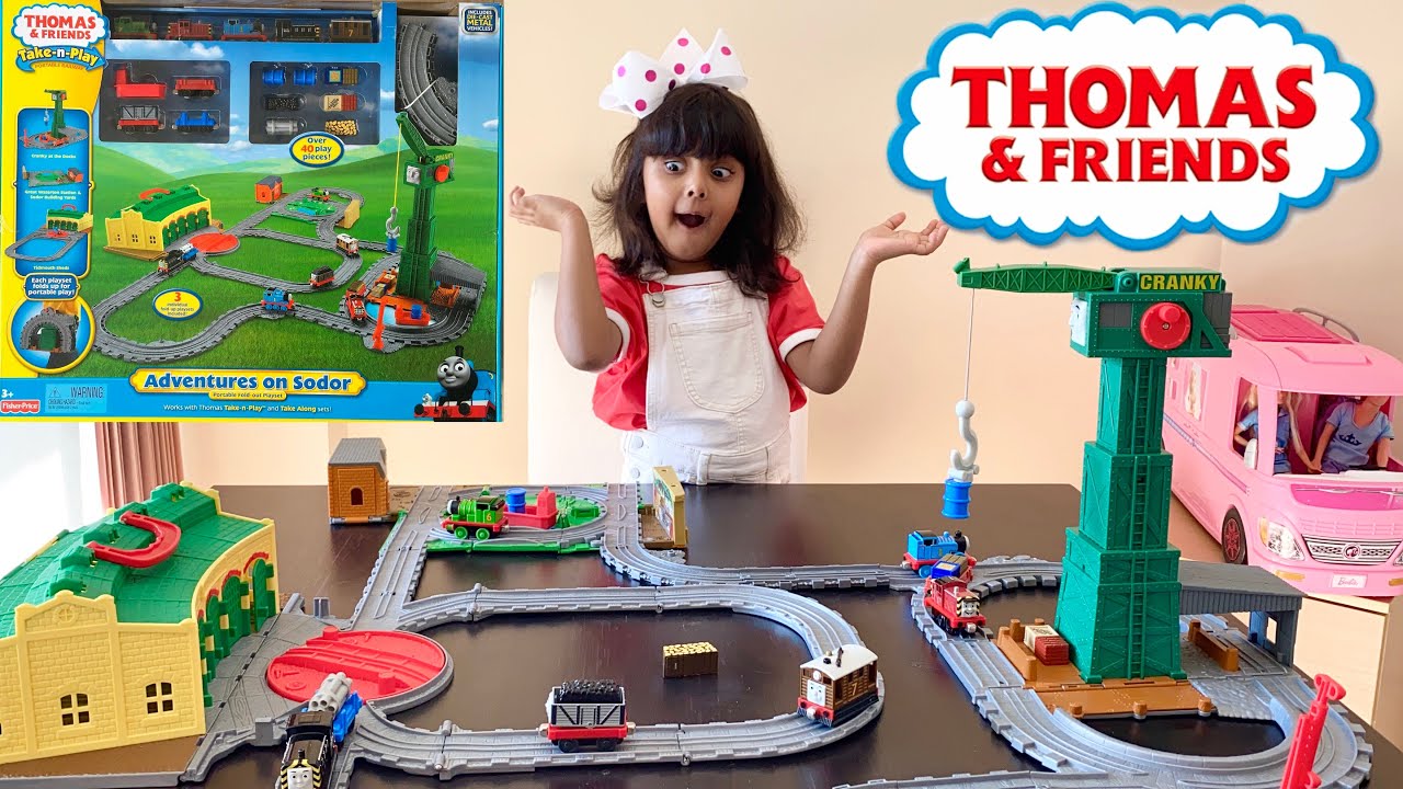 Fisher-Price Thomas & Friends Take-n-Play Adventures on Sodor, Tidmouth Sheds,Cranky,Great Waterton