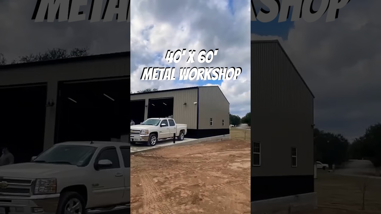 40x60 Metal Building Workshop in Austin Texas #metalbuildings #workshop #steelbuildings
