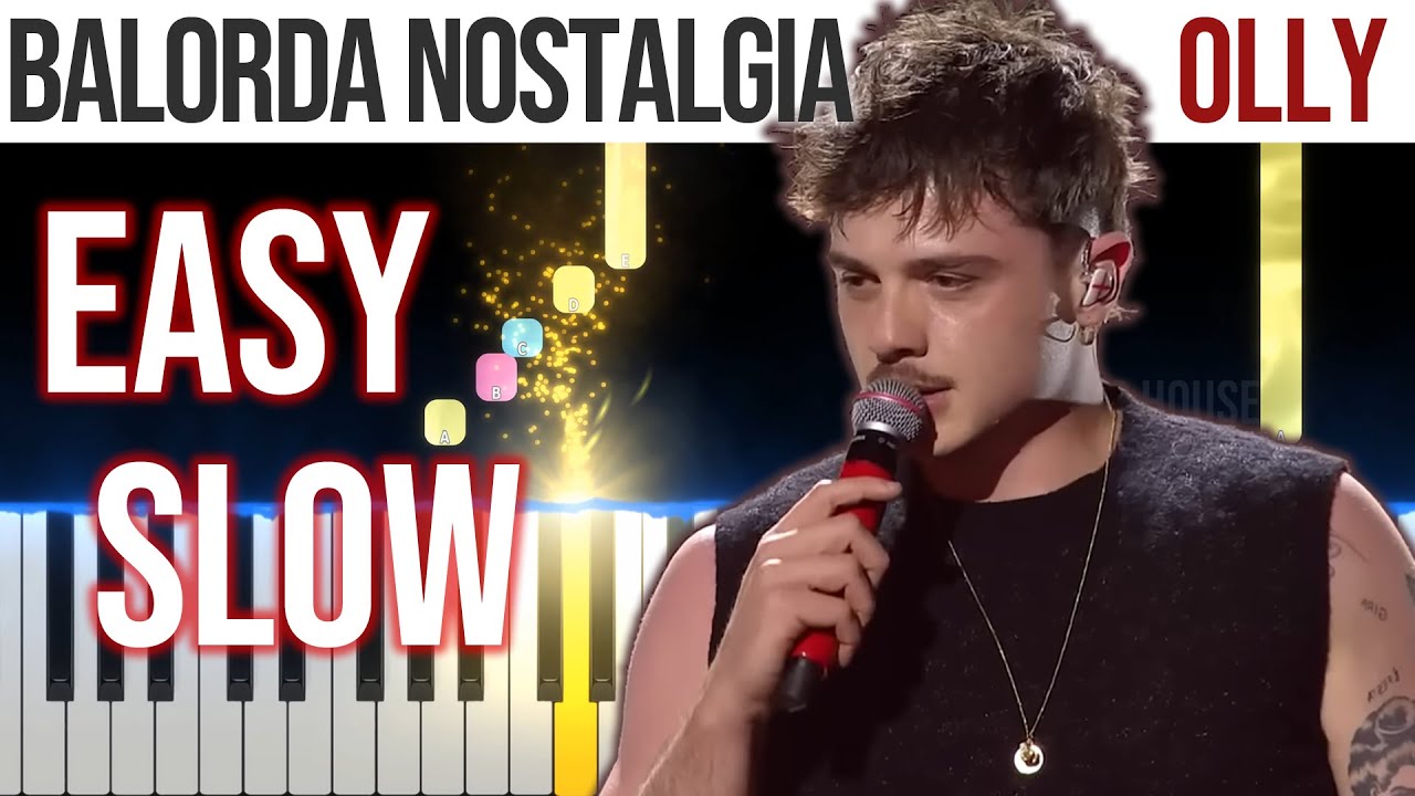 Balorda Nostalgia - Olly - SANREMO 2025 - EASY SLOW Piano Tutorial with Melody + Chords + Bass🎹4K🤙