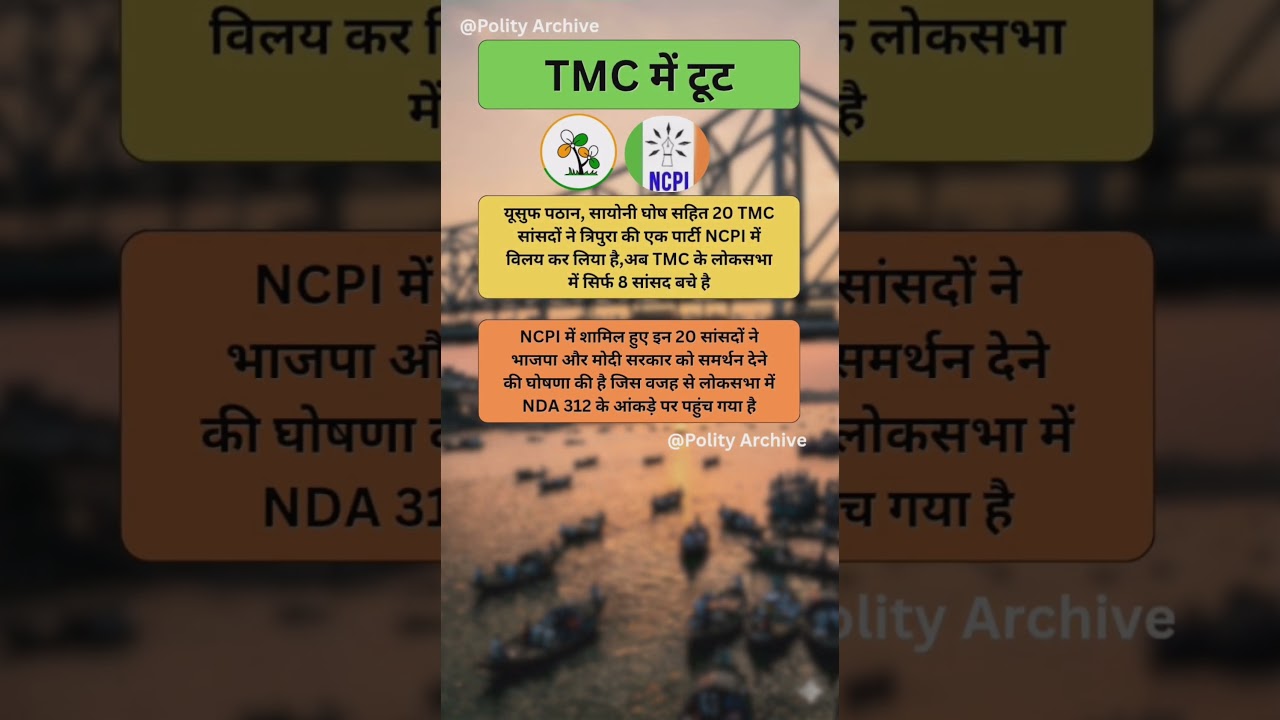 Big Blow to TMC! 20 MPs Join NCPI? 😱 #shorts #tmc #bjp #mamtabanerjee #youtubeshorts #trending
