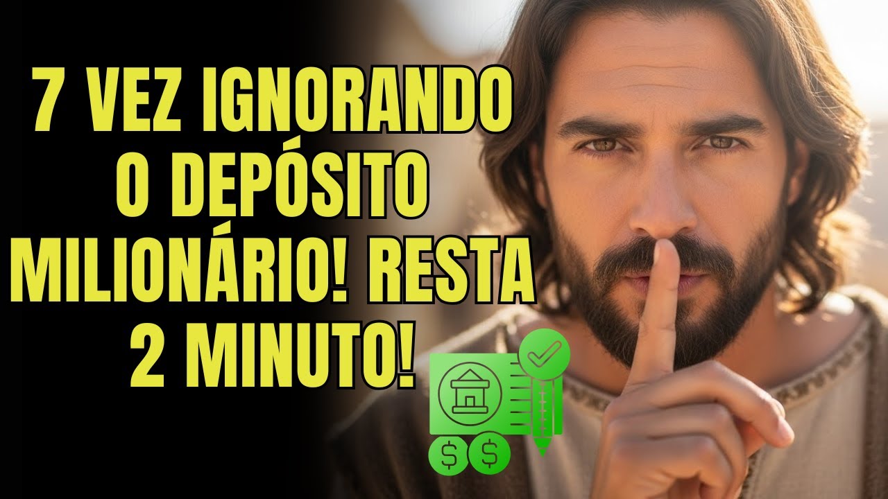 DEUS DIZ: ALERTA! O DEPÓSITO DE DINHEIRO QUE LEVA SEU NOME ESTÁ INDO EMBORA, FALTA SÓ 1 MINUTO