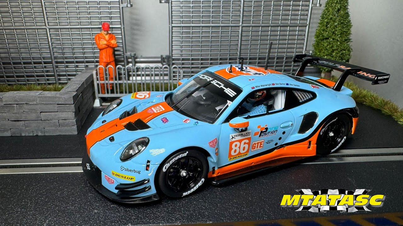 Carrera Porsche 911 RSR Gulf Racing Mike Wainwright 86 Silverstone 2018 Slot Car