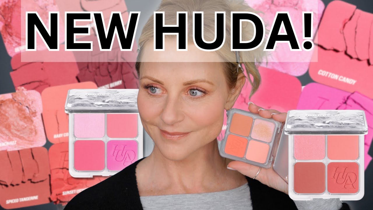 Палитра румян Huda Beauty Blush Filter Blushlighters – нежно-розовый, поджаренный персиковый, роз...