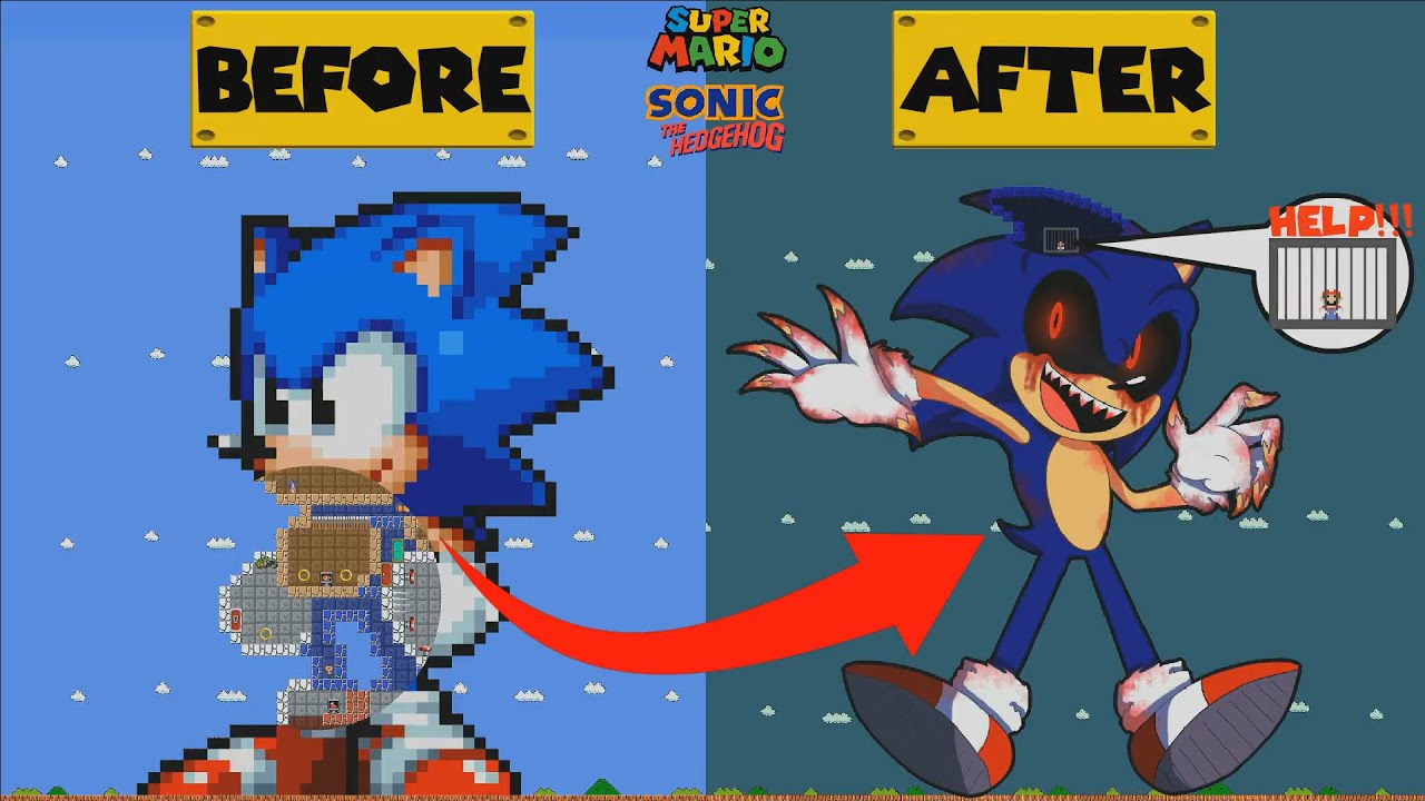 Sonic TRANSFORMS into Sonic EXE (Mario and Sonic Maze ANIMATION)