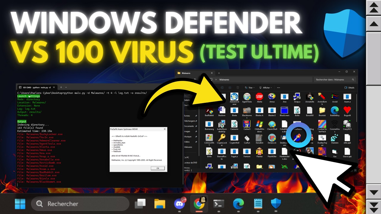 Windows Defender vs 100 Virus : Le TEST Ultime !