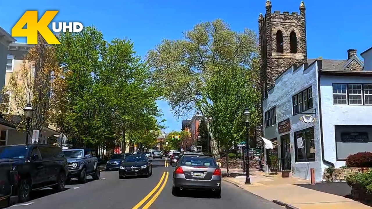 Doylestown Pennsylvania 4K Driving Tour | Historic Bucks County Scenic Drive