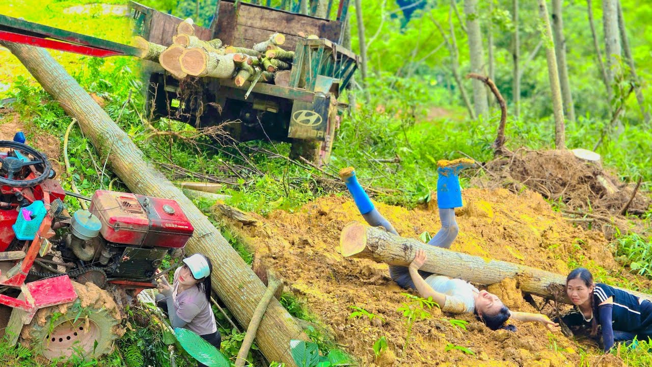 Agricultural vehicle: The arduous and unfortunate day of two sisters working in logging. Vietnamese.