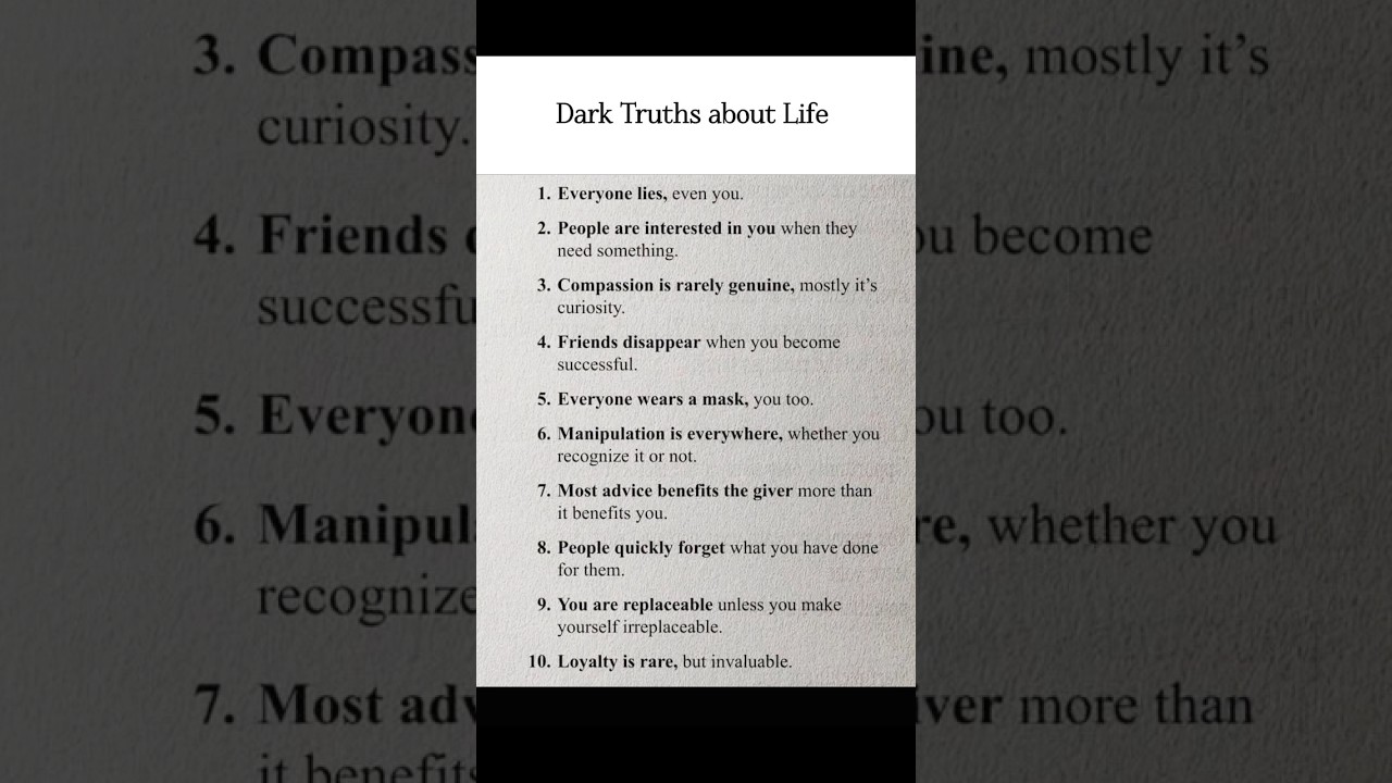 10 Dark Truths about Life 
