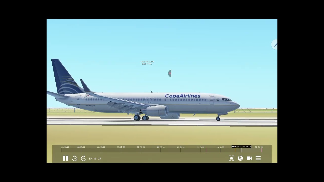 Copa airlines Boeing 737-800 flight CM899 landing in Rosario Argentina after flying from Panama