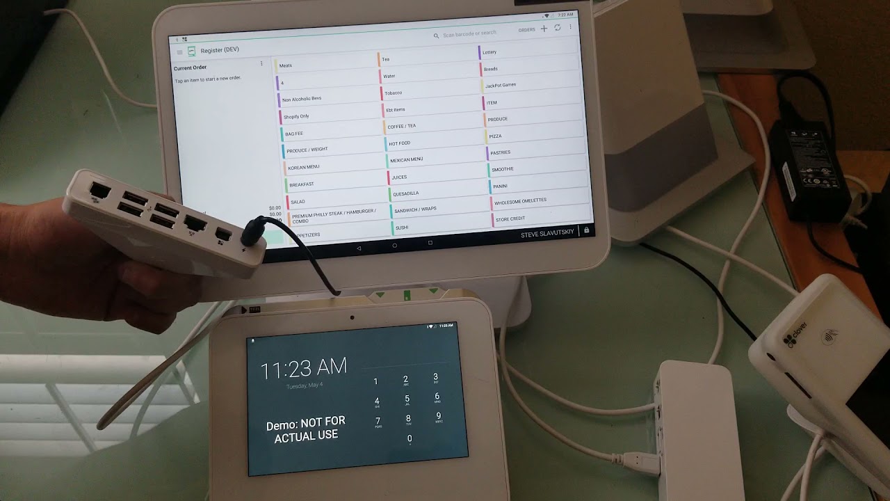Как подключить сканер штрихкода к POS-станции Clover и демонстрационной версии Clover Mini от CSI...