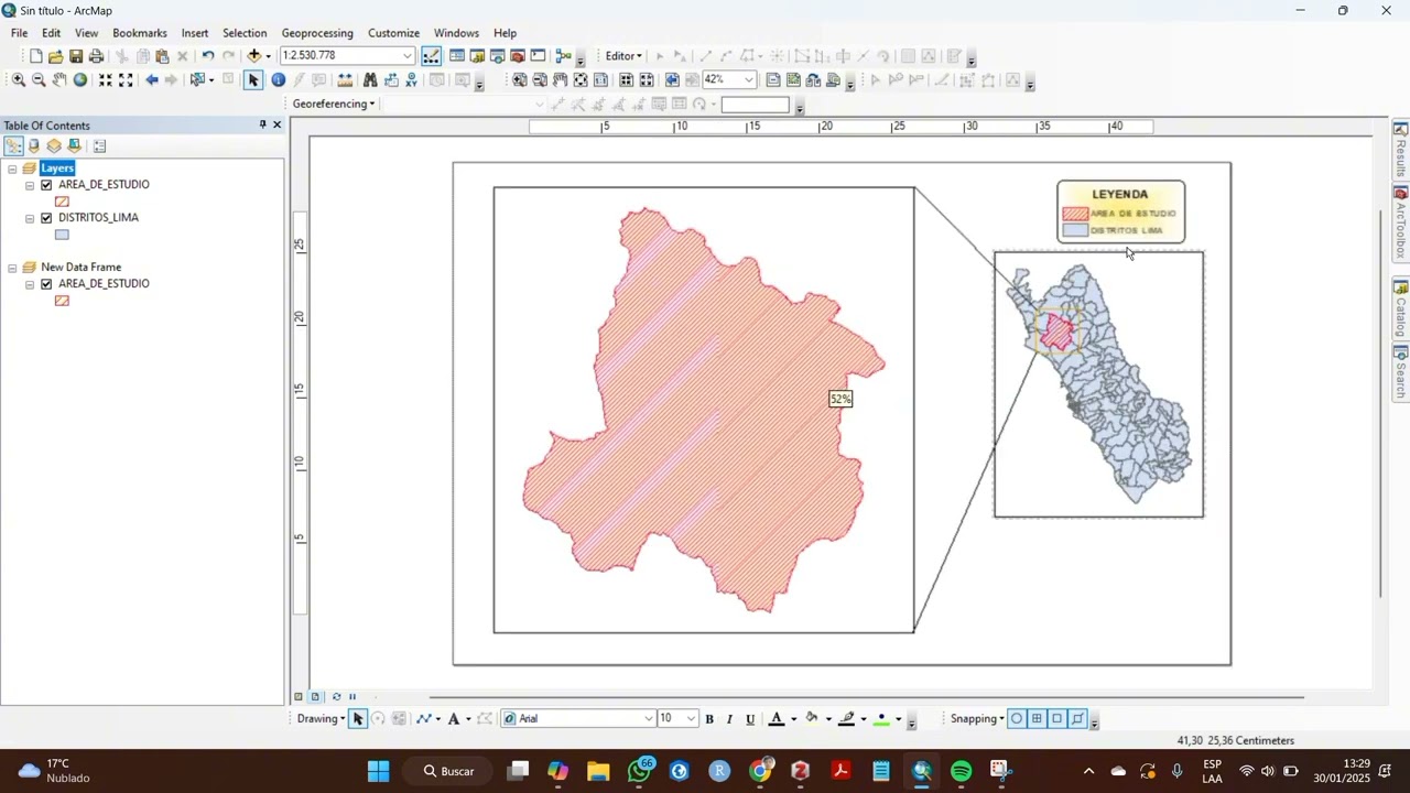 MAPAS DE AREA DE ESTUDIO EN LAYOUT | ARCGIS DESKTOP 10.8