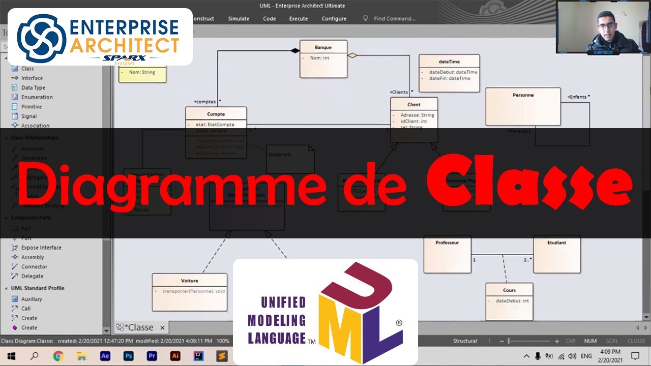 Cours d'UML:  Diagramme de Classe (Enterprise Architect) - الدارجة المغربية