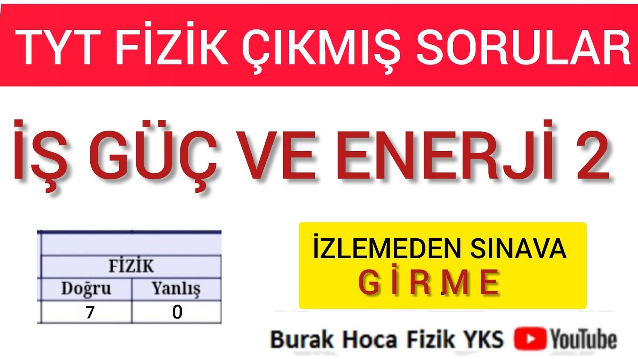 İş Güç Ve Enerji Çıkmış Sorular - 2