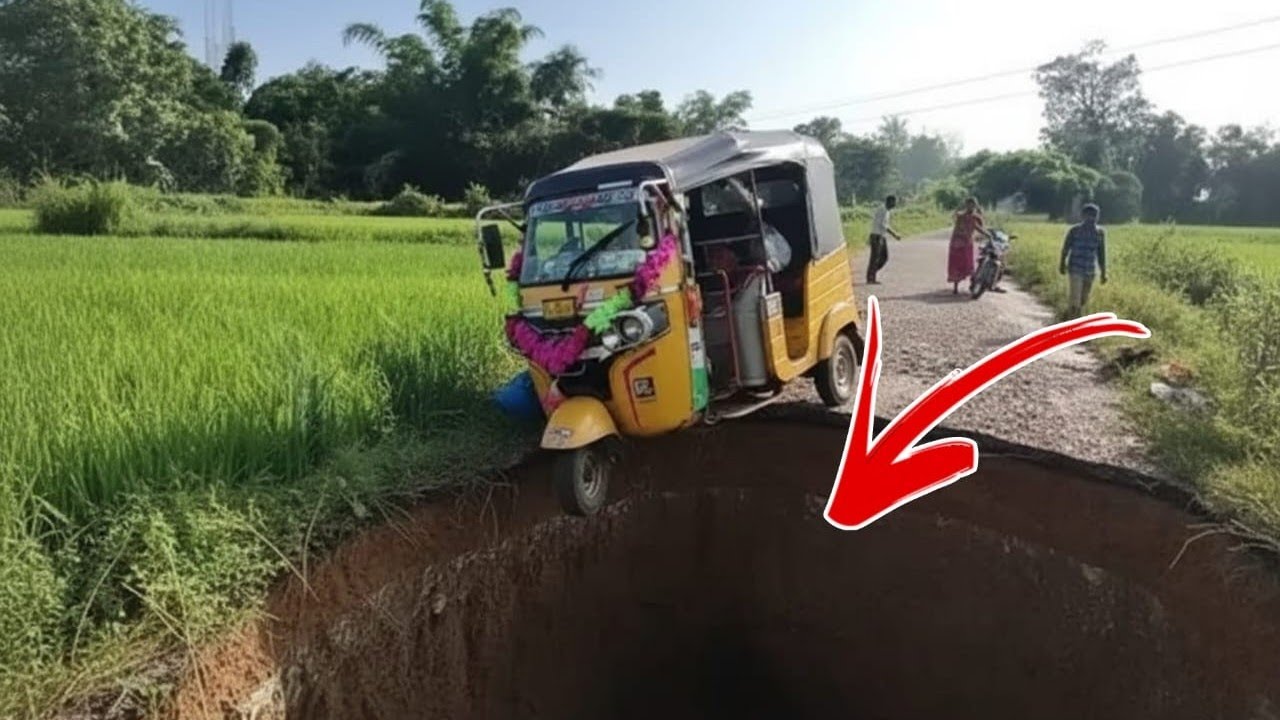 Cyclone Montha heavy rain winds effect road damaged in odisha gajapati district.....
