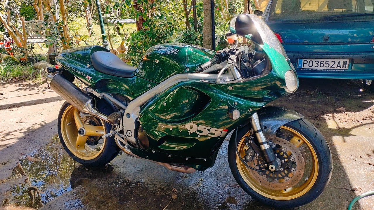 Un poco de Triumph T595 y un poco de escapes....¿Por qué son tan pequeños....?