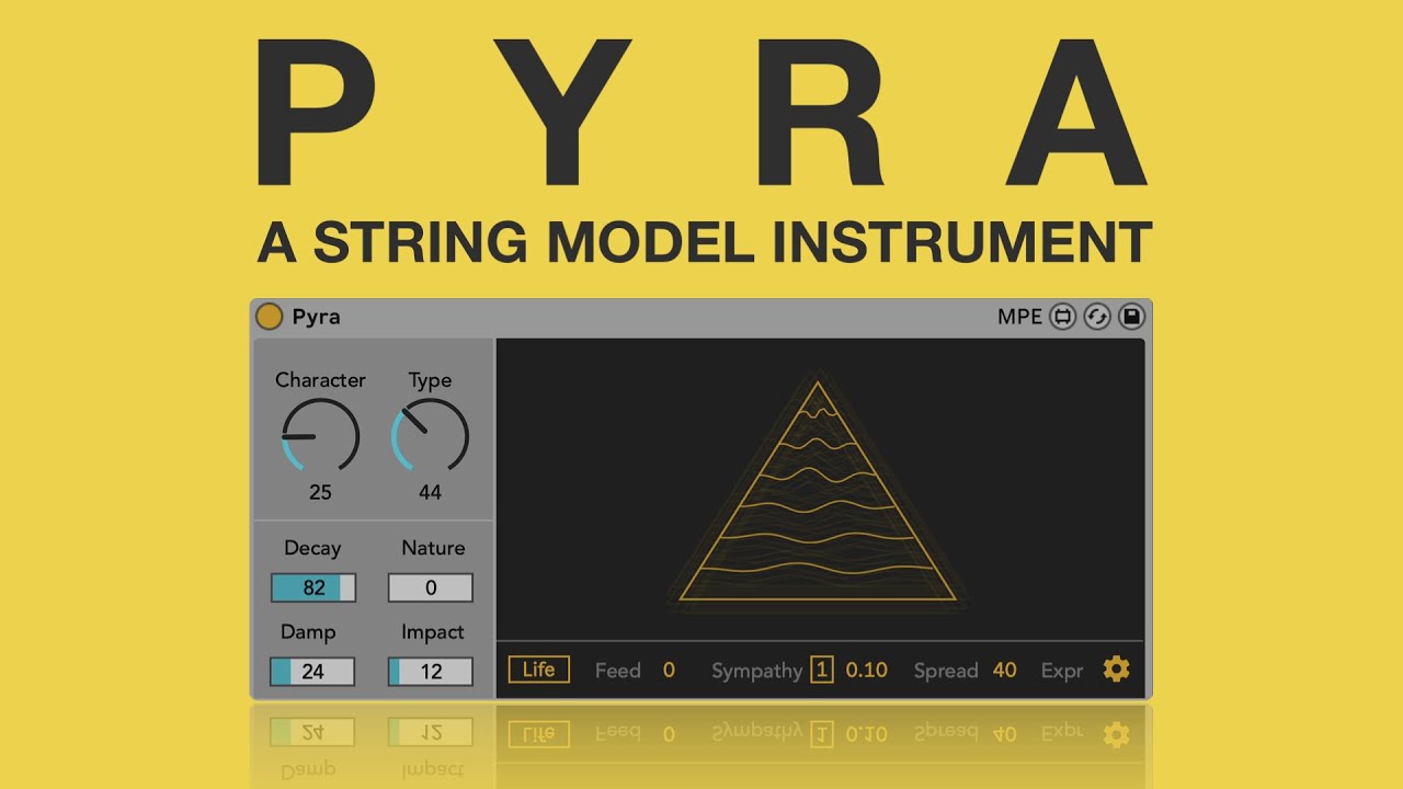 Pyra - a string modelling instrument (Max for Live / Ableton Live)