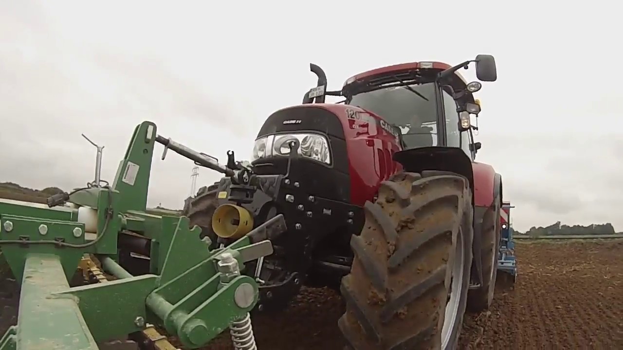 Getreideaussaat 2016 mit Case IH Maxxum 120 CVX und Lemken Saphir 7 und Kerner Frontpacker