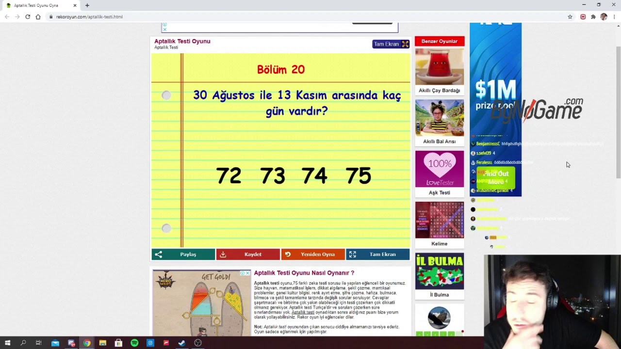 Ataberk Doğan aptallık testi &ccedil;&ouml;z&uuml;yor