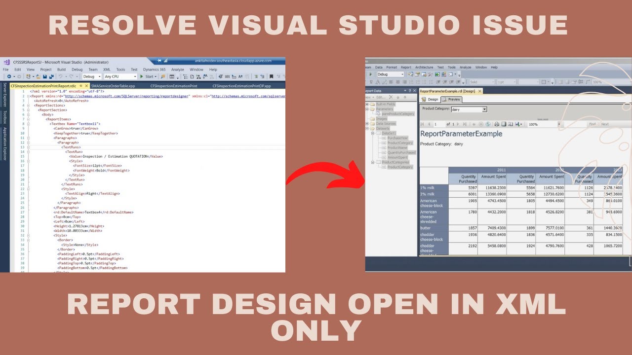 How to resolve SSRS report design open in XML format instead of Report Design view in Visual Studio?