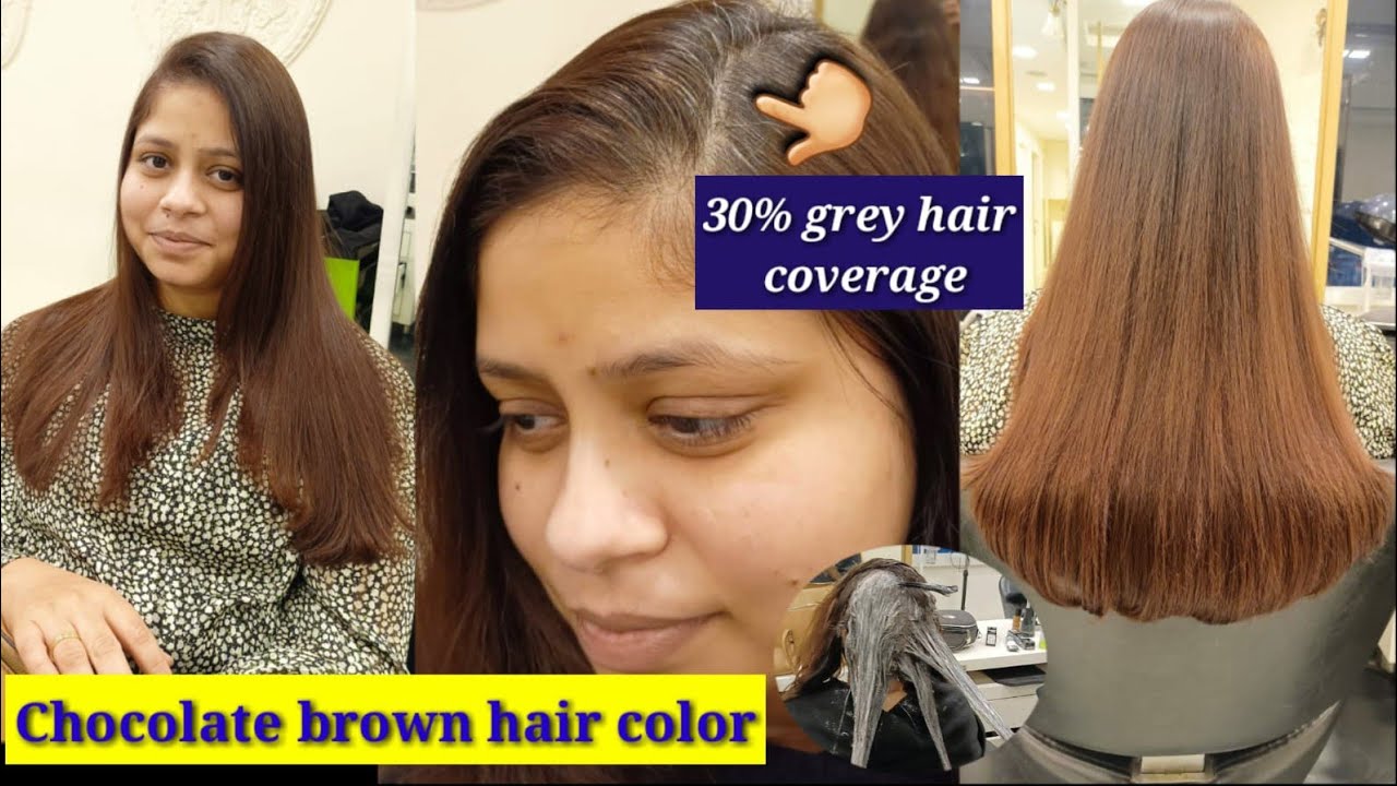 30% grey hair coverage/ chocolate brown global hair color/ #globalhaircolour #chocolatebrownhair shy