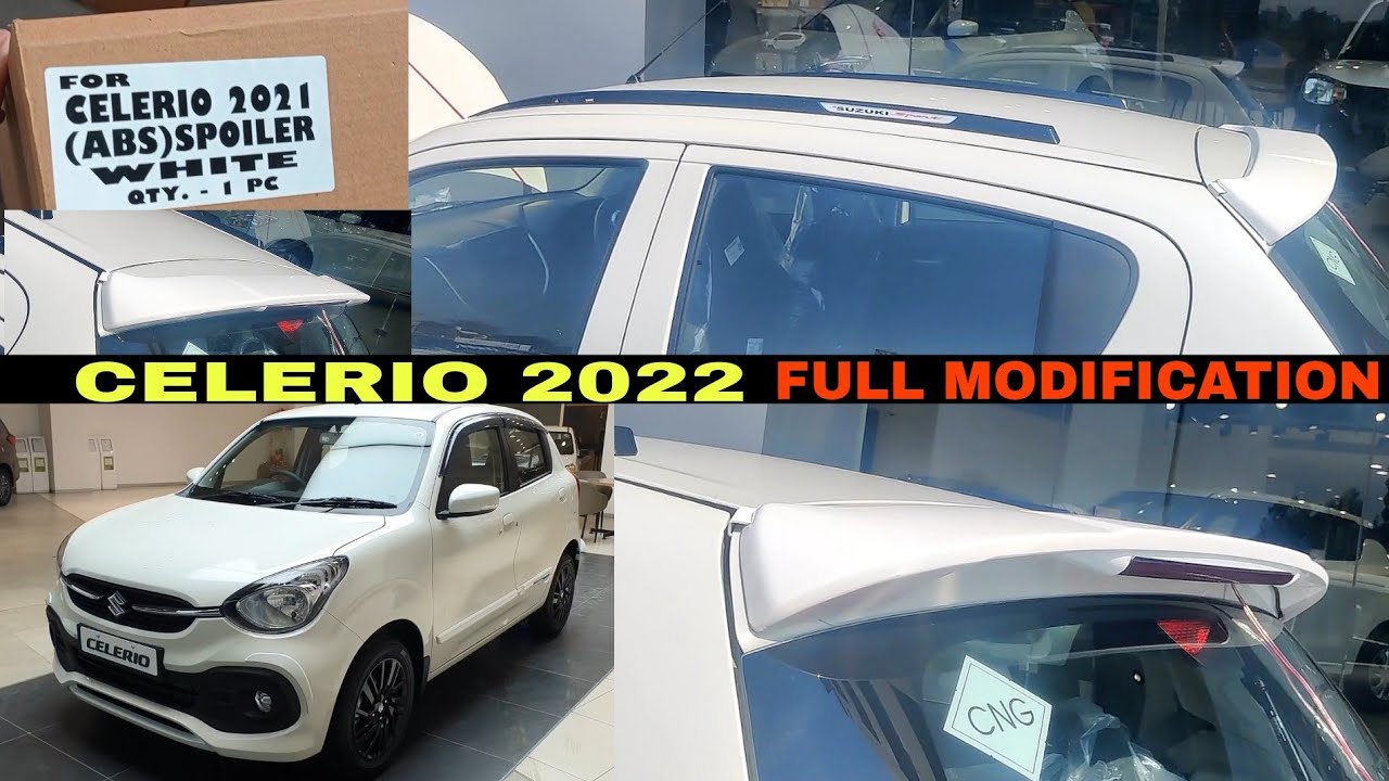 Celerio 2022 All Modified Accessories Abs Spoiler , Abs Roof Rai || Full installation video