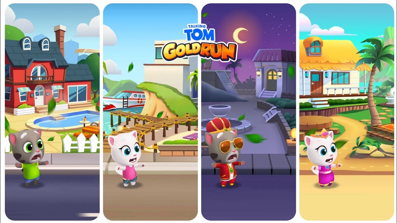 Talking Tom Gold Run - Talking Tom, Talking Angela, King Tom, Princess Angela Android Gameplay